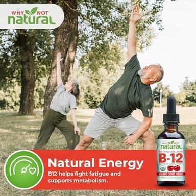Why Not Natural Organic Vitamin B12 Liquid - Sublingual Extra Strength 60 x 5000 mcg Methylcobalamin Drops, Vegan, Maximize Absorption and Energy - Image 7