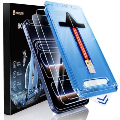 MAGIC JOHN 2 Pack for iPhone 17 Pro [6.3 inch] Tempered Glass Screen Protector, Auto Dust-Elimination, Bubble Free, HD Clear, Easy Installation, 17Pro 6.3'' - Image 1