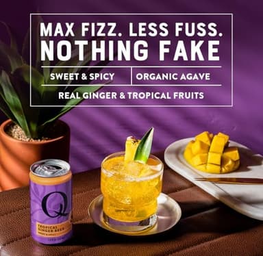 Q Mixers Tropical Ginger Beer, Premium Cocktail Mixer Made with Real Ingredients, 7.5 Fl oz (Pack of 24) - Image 6