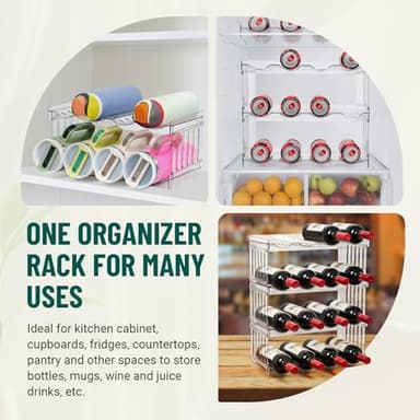 Water Bottle Organizer for Full Stanley 40 oz Tumbler with Handle, Cabinet Kitchen Pantry Organizers and Storage for Owala Stanley Cup Accessories Holder, Patented Stackable Tumbler Organizer Gifts - Image 8