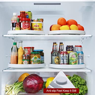 Set of 4, 10 Inch Non-Skid Lazy Susan Organizers - Turntable Rack for Cabinet, Pantry Organization and Storage, Kitchen, Fridge, Bathroom Makeup Vanity Countertop, Under Sink Organizing, Spice Rack - Image 6