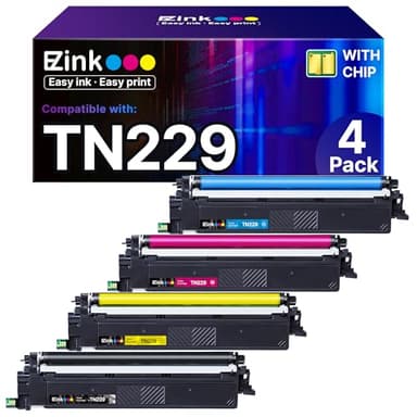 E-Z Ink Compatible Replacement for Brother TN229 TN229xl Toner Cartridges 4 Pack High Yield for MFC-L3780CDW HL-L3280CDW MFC-L3720CDW HL-L3220CDW HL-L3295CDW HL-L8245CDW TN-229 TN229 B/C/M/Y (4 Pack) - Image 1
