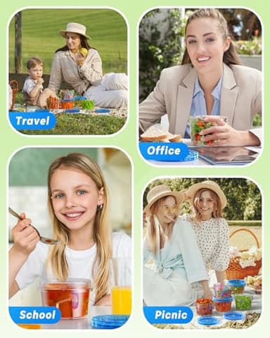 BiuLeon 6 Pack-17oz Freezer Storage Containers, Plastic Food Storage Containers with Twist Top Lids, BPA Free and Reusable Soup Containers with Lid, Microwave and Dishwasher Safe - Image 7