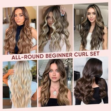 Rotating Curling Iron Set, Automatic Curling Wand for Long Hair, Easy to Use Hair Curler Get Effortless Beach Waves, 3 Sizes Ceramic Barrel 0.75" 1" 1.25" to 430°F with Home Button, Dual Voltage - Image 7