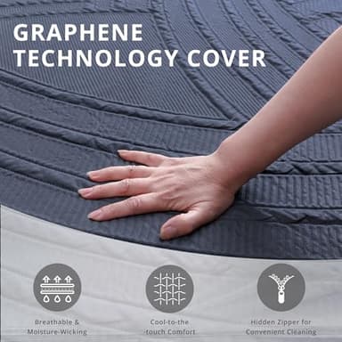 Dyonery 14 Inch Firm King Size Mattress in a Box, Copper Memory Foam Mattress with Cooling Cover, Relieving Pressure & Back Pain, Fiberglass-Free, CertiPUR-US Certified, Foam Made in USA, 76"x80"x14" - Image 3