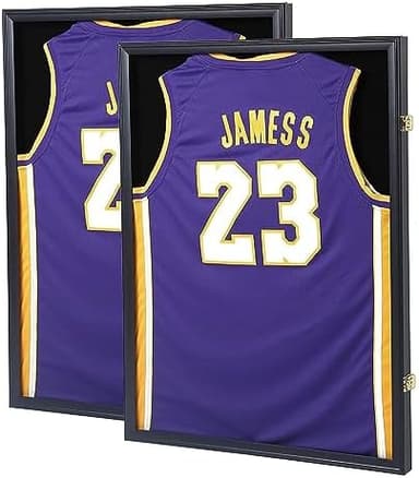 Jersey Frame Display Case, Large Lockable Shadow Box Sports Jersey Frame with 98% UV Protection Acrylic and 2 Hanger for Baseball Basketball Football Soccer Hockey Shirt,Uniform, Graduates Black - Image 3