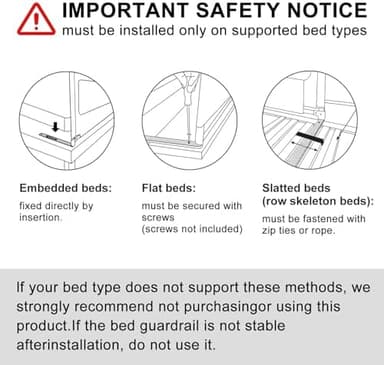 3-Piece King Size Bed Rail for Toddlers - Adjustable Baby Bed Rail Guard, Kids Safety Bed Rail for King Size Bed (78.7"x78.7"x74.8"-Grey - Image 7