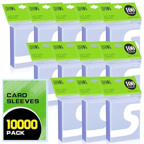10000ct Card Sleeves, Clear Penny Sleeves for Trading Cards, Sports Card Sleeve, Baseball Card Sleeve, Ultra Soft Plastic Card Protector Sleeve for Football, MTG, PKM, Game, Standard Cards - Image 1