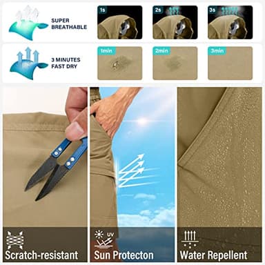 Jessie Kidden Mens Outdoor Casual Expandable Waist Lightweight Water Resistant Quick Dry Fishing Hiking Shorts (6222-Navy, 32) - Image 5