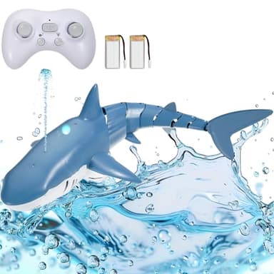 VEVOR Remote Control Shark Toy, 2.4GHz High Simulation Shark RC Boat for Swimming Pool Bathroom, Electric RC Fish Toy with 2 Batteries, Light & Spray Water Function for 6+ Year Old Boys Girls - Image 1