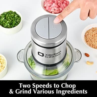 Kitchen in the box Mini Food Processors,400W Powerful Mini Meat Grinder & Food Chopper,Electric Vegetable Chopper with One 3 Cup Bowl & S Blades for Meat/Fish/Vegetable/Baby Food,3cup(1bowl) - Image 5