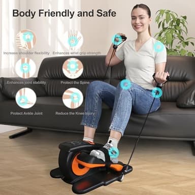 Under Desk Elliptical Machine, Ellipse Leg Exerciser as Seen on TV for Seniors with 12 Speeds, Mini Electric Seated Eclipse Exercise Training, Quiet & Portable Pedal Exerciser with Remote Control - Image 4