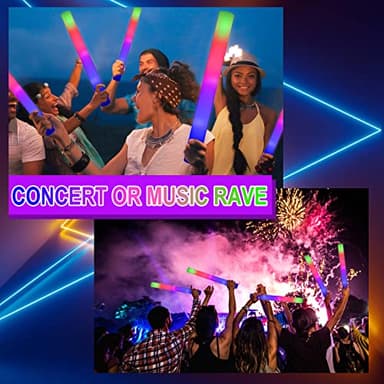 Taotuo Glow Stick Bulk 108PCS Led Foam Glow Sticks,Glow in The Dark Party Supplies with 3 Flashing Modes,Light up Foam Sticks for Wedding,Halloween, Christmas, Concerts, Birthday - Image 6