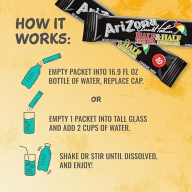 AriZona Arnold Palmer Half and Half - On-the-Go Powdered Drink Mix, 0.12oz 120 Count - 10ct Boxes (Pack of 12) - Image 6