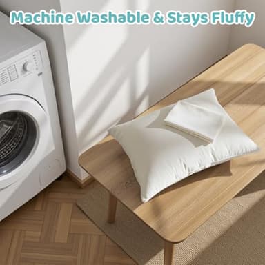 LOFE Organic Pillow with Pillowcase - 20x26 Youth Pillow with 100% Organic Cotton Shell, Adjustable Loft Organic Standard Plilow, Machine Washable, Soft, Perfect for Youth&Adults - Image 5