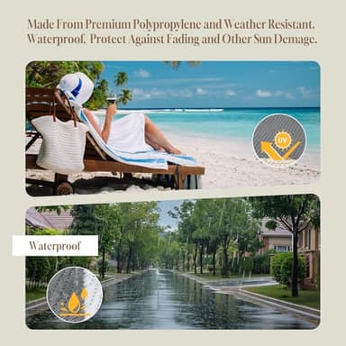 OMERAI Reversible Waterproof Outdoor Rug for Backyard,Plastic Textured Resistant Outdoors Rugs,Portable Washable Easy Cleaning Foldable Camping Beach Carpet for Patio Courtyard, 5'x8' Gray & White - Image 6