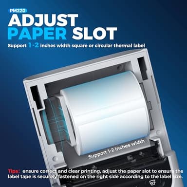 Nelko Label Maker Machine with Tape, PM220 Bluetooth Label Printer, 2 Inch Portable Thermal Printer for Small Business, Logo, Clothing, Sticker Printer for Phones & PC, with 3 Labels, White - Image 8