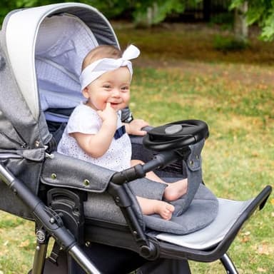 Accmor Stroller Steering Wheel Toy, Pretend Driving Simulated Steering Wheel for Baby Stroller Shopping Carts, Universal Detachable Funny Stroller Toy Attachment Accessories - Image 4