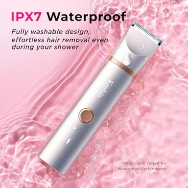 Bikini Trimmer for Women Pubic Hair: 2 in 1 Electric Razors for Women - Rechargeable Electric Shaver - IPX7 Waterproof Bikini Shaver for Travel & Shower Use in Summer (Rose Gold) - Image 3