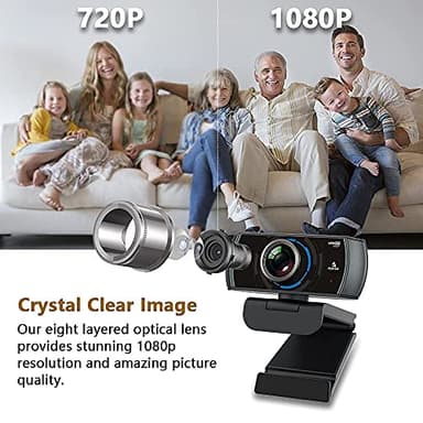 NexiGo N980P 1080P 60FPS Webcam with Microphone and Software Control, USB Computer Camera, Built-in Dual Noise Reduction Mics, 120° Wide-Angle for Zoom/Skype/FaceTime/Teams, PC Mac Laptop Desktop - Image 4