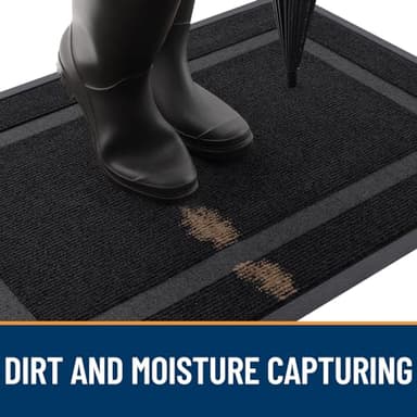 OLANLY Front Door Mat Indoor Outdoor Entrance, Waterproof All-Season, All-Weather Doormat, Sturdy Natural Rubber, Fade Resistant, Low Profile, Easy Clean Patio Porch Entryway Mat, 36x24, Black - Image 6