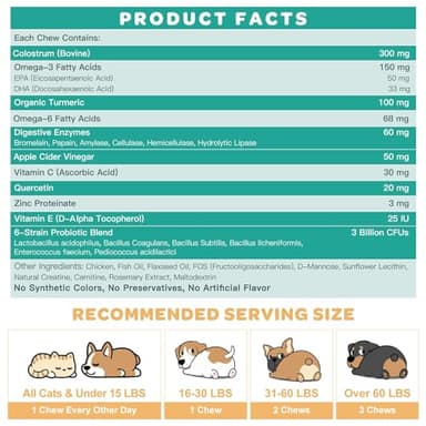 NATURE TARGET Dog Allergy Relief Freeze Dried Chews, with Probiotics, Colostrum for Immune Health, Anti Itch & Seasonal Allergies & Scratching, Omega 3 for Skin & Coat Health, Pawlicking, Hot Spots - Image 6