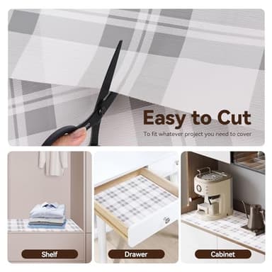 Drawer Shelf Liner for Kitchen Cabinets, Non Adhesive Slip Resistant Shelf Paper Easy to Clean, Strong Grip Thickened Waterproof Washable Mats for Pantry Shelves Cupboard Dresser(Grey, 12 in x 10 FT) - Image 5
