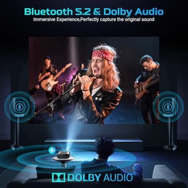 [Google TV/Voice Control]GooDee 4K UHD Smart Projector with WiFi and Bluetooth, Portable Movie Projector with Netflix / Prime Video / YouTube Built-in, Dolby Sound Home Theater for Indoor/Outdoor - Image 4