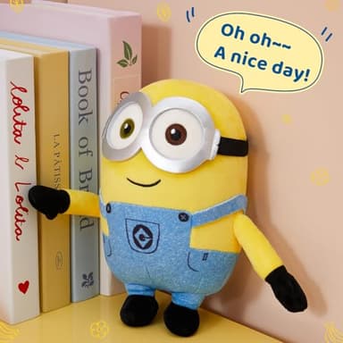 MINISO 8" Minions Stuffed Animals Plush Toys (Bob), Cute Sleeping Bedding Stuffed Animals Kawaii Plushies Pillow for Kids Toddler Toys Boys Girls - Image 4