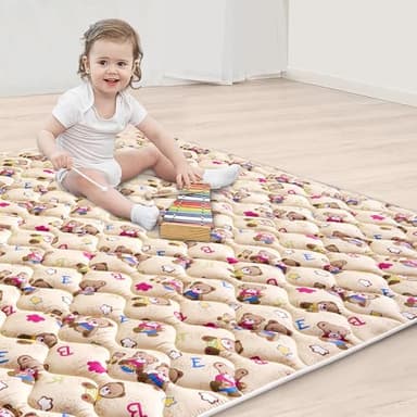 High-Density Foam Baby Play Mat, 50x50 Inches Thicken One-Piece Comfortable and Soft Playmat, Non Slip Machine Washable Floor Mat for Infants, Tapete Para Bebes,Toddlers - Image 4