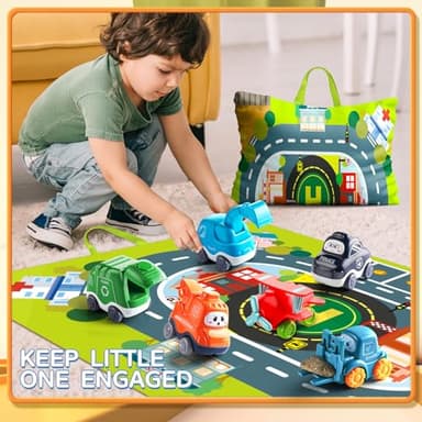 Big Cartoon Truck Car Toys for 1 Year Old Boy with Playmat/Storage Bag|Baby and Toddler Toys 12-18 Months & Age 1-2|1st Birthday for Baby Toys 1 Year Old - Image 2