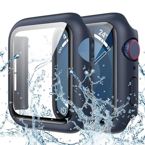 Goton Waterproof Case Compatible for Apple Watch Screen Protector Series 6/5/4, SE 3/2/1 44mm, Hard Bumper with Tempered Glass for iWatch Cover 44 mm - Image 1