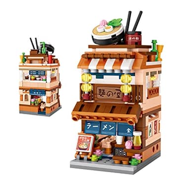 AXSDXA Japanese Street View Ramen Shop, 412PCS Mini Building Blocks Model Mini Shop Bricks Set, Creative Thinking DIY Toy for Kids Boys Girls Age 6+(Ramen House) - Image 1