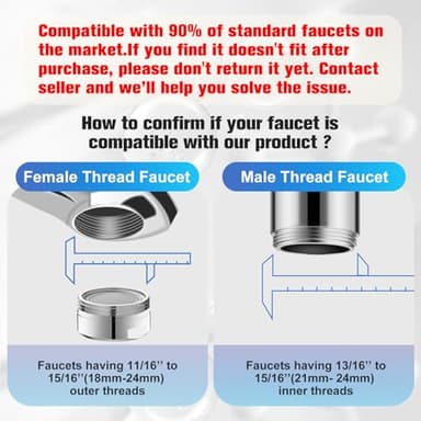 4 Modes Multifunctional Kitchen & Bathroom Water Filter for Sink Faucet with 2pcs Replacement Filters - 99.9% Chlorine Removal - Skin Hydration in 2 Weeks-Compatible with Most of Faucet - Image 2