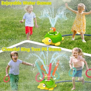4-in-1 Turtle Water Sprinkler for Kids Summer Toys, Outdoor Toys for Toddlers, Kids Sprinkler Water Toys, Backyard Games for Summer Fun, Backyard Games Splash Water Toys Gifts for Boys Girls Dogs - Image 2
