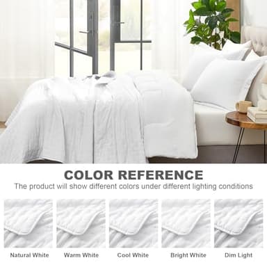 Hansleep White Quilt California King Size - Point Pattern Ultrasonic All Season Bedspread California King, Soft Lightweight Coverlet Bedding Set, 3 Pieces (1 Quilt, 2 Pillow Sham) - Image 6