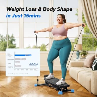 MERACH Balance Board for Adults, Wobble Board with Resistance Bands, Portable Wiggle Balance Trainer Featuring LCD Monitor, 300 lbs Capacity Ski Slide Rock Stepper for Full Body Workout at Home Gym - Image 8