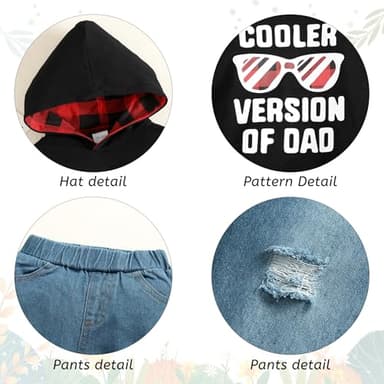 YALLET 2T 3T Toddler Baby Boy Clothes Fall Winter Outfit Sets Long Sleeve Letter Hoodies Top+Ripped Denim Pants 2pcs - Image 4