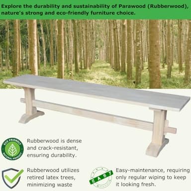 IC International Concepts Kitchen/Dining/Entryway/Living Room Furniture Sturdy/Reliable/Solid Parawood, 450 lb Capacity, Paint or Stain in Any Color, Unfinished - Image 3