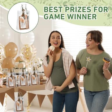 Baby Shower Prizes for Game Winners Bamboo Cheese Board Spoon Fork Butter Spreaders Plaid Towel Thank You Card and Gift Bags for Baby Shower Wedding Bridal Shower Favors (Acacia, 6 Sets) - Image 5