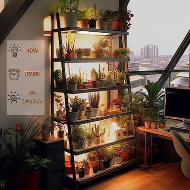 Grow Light,40W Ultra-Thin Panel Grow Lights for Indoor Plants ,316LEDs Full Spectrum Grow Lights for Under Cabinet Plant, Grow Lamp With 3/9/12H Timer ,10 Dimmable Levels for Plants Growing (4pcs) - Image 2