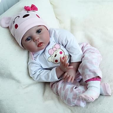 CHAREX Reborn Baby Dolls Lucy, 22 inch Realistic Reborn Girl Doll, Lifelike Newborn Baby Doll Soft Vinyl Weighted Gift Set - Image 3