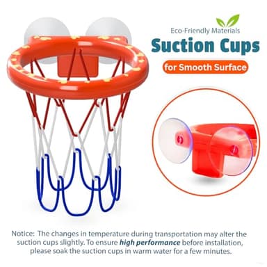 Bath Toys – Bathtub Basketball Hoop for Toddlers, Kids, Boys and Girls | 4 No-Hole Balls & Strong Suction Cups | Fun Basketball Bath Toy for Toddlers - Image 3