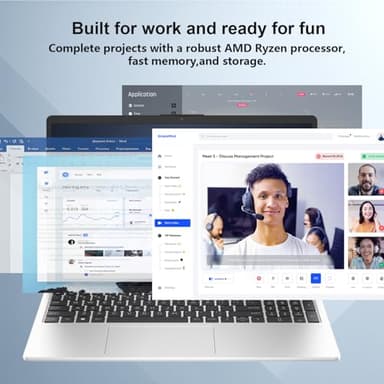 HP 255 G10 Professional-Grade Business Laptop, 15.6" FHD IPS Display, AMD Ryzen 5 7530U (Up to 4.5 GHz), Windows 11 Pro, 32GB RAM, 1TB SSD, Webcam, HDMI, Wi-Fi 6, Dark Gray - Image 4