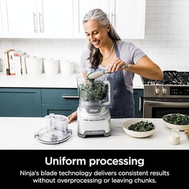 Ninja Food Processor, Professional XL, 1200 Peak-Watts, 4-in-1, Chopping, Slicing/Shredding, Purees, Dough, 12-Cup Processor Bowl, 2 Blades & 2 Discs, Feed Chute/Pusher, Black, NF701 - Image 2