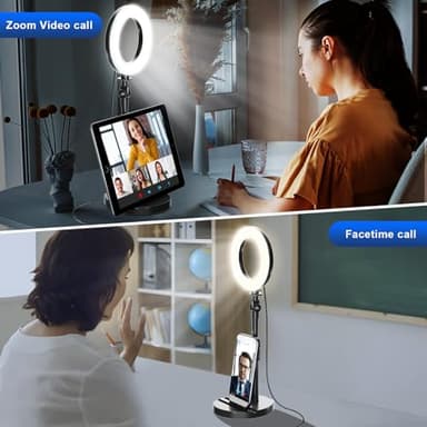 Desk Ring Light with Telescopic Stand, Travel Desktop Hola Light for Phone Selfie Laptop Zoom Video Calls Makeup Tiktok Reels Live Streaming - Image 5