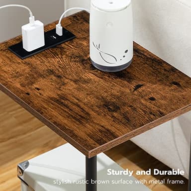 HOOBRO Side Table with Charging Station, Set of 2 End Tables with USB Port and Outlets, Nightstand with 2-Layer Storage Shelves for Small Spaces, Living Room, Bedroom, Rustic Brown BF09UBZP201 - Image 9