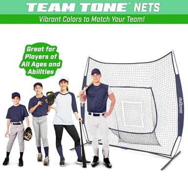 GoSports Team Tone 7 ft x 7 ft Baseball & Softball Practice Hitting & Pitching Net in Team Colors - Navy - Image 6
