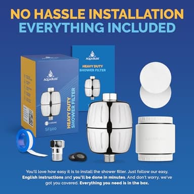 AquaBliss HEAVY DUTY Shower Filter – Latest Superior Advanced 30x Filtration - Universal Multi-Stage Shower Head Filter Reduces Chemicals, Chlorine & Odors - Chrome (SF500) - Image 7