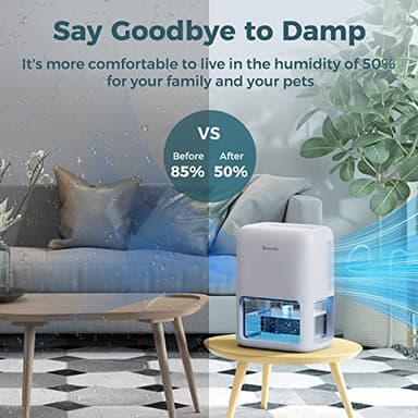 BREEZOME 60 OZ Dehumidifiers for Home, Dual-Semiconductor Quiet Dehumidifier with Timer Sleep Mode Auto-Off 7 Colors Light Portable Small Dehumidifiers for Bathroom, Cloakroom, RV - Image 3